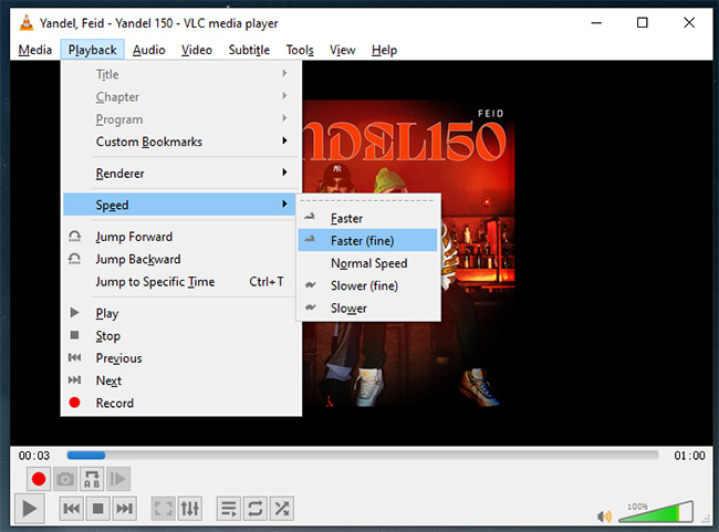change playback speed in VLC